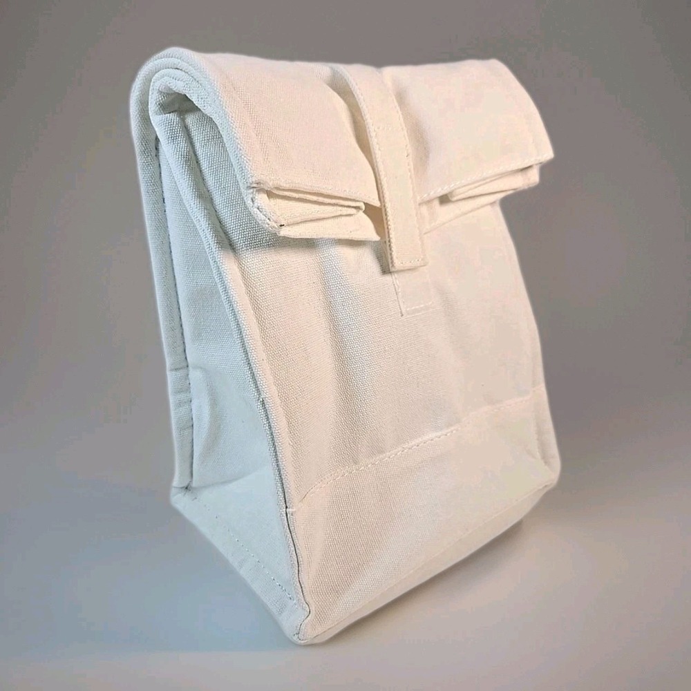 Figmint White Cotton Shell Insulated Lunch Tote Bag *NEW*